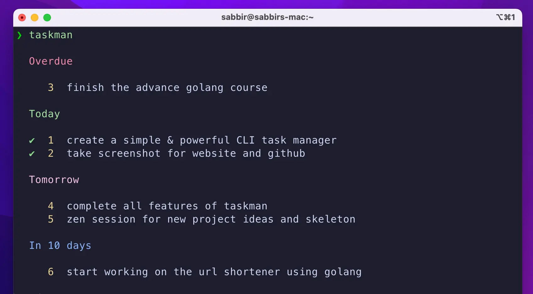 Taskman: A Powerful CLI Based Task Manager